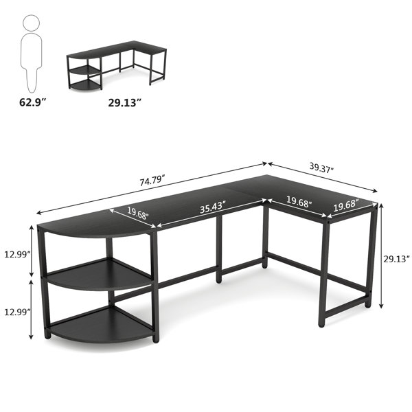 17 Stories Myer Reversible LShape Desk & Reviews Wayfair